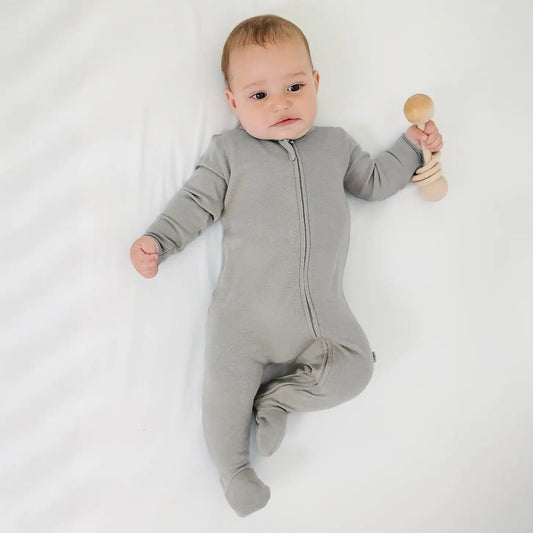 Footie Pajamas, Merino Wool, Dove