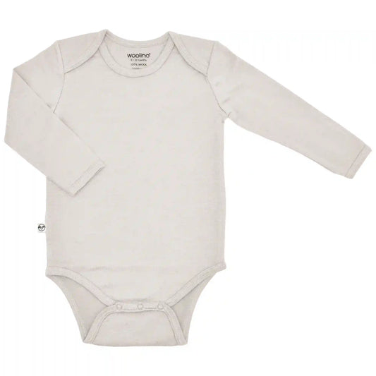 Imperfect Baby Bodysuit, Long Sleeve, Merino Wool, Oat