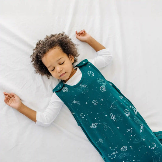 4 Season® Ultimate Baby Sleep Bag, Merino Wool & Organic Cotton, Space - GLOW IN THE DARK