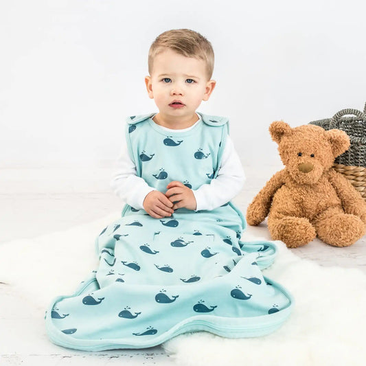4 Season® Ultimate Baby Sleep Bag, Merino Wool & Organic Cotton, Whales